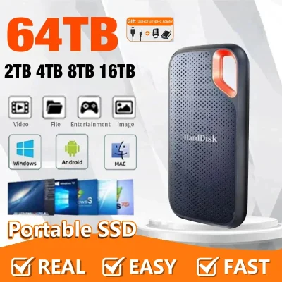 Real Portable SSD 256TB High Speed External Hard Drive 1TB