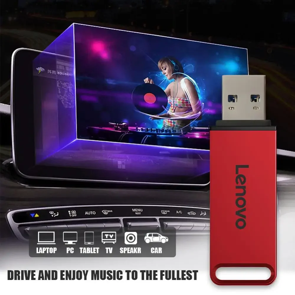 Lenovo USB 3.1 portable hard drive 2TB 1TB flash drive 512GB USB high-speed metal flash drive, suitable for PC