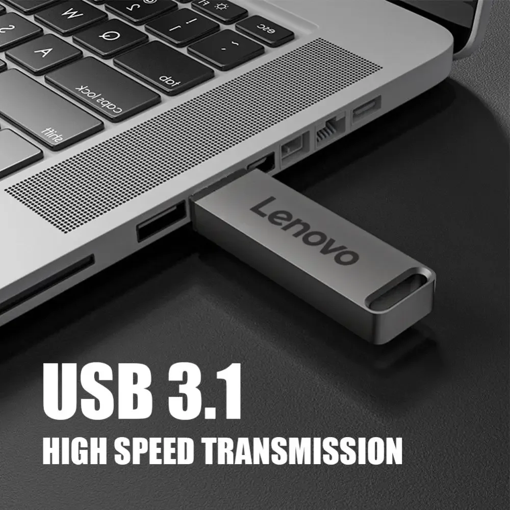 Lenovo USB 3.1 portable hard drive 2TB 1TB flash drive 512GB USB high-speed metal flash drive, suitable for PC