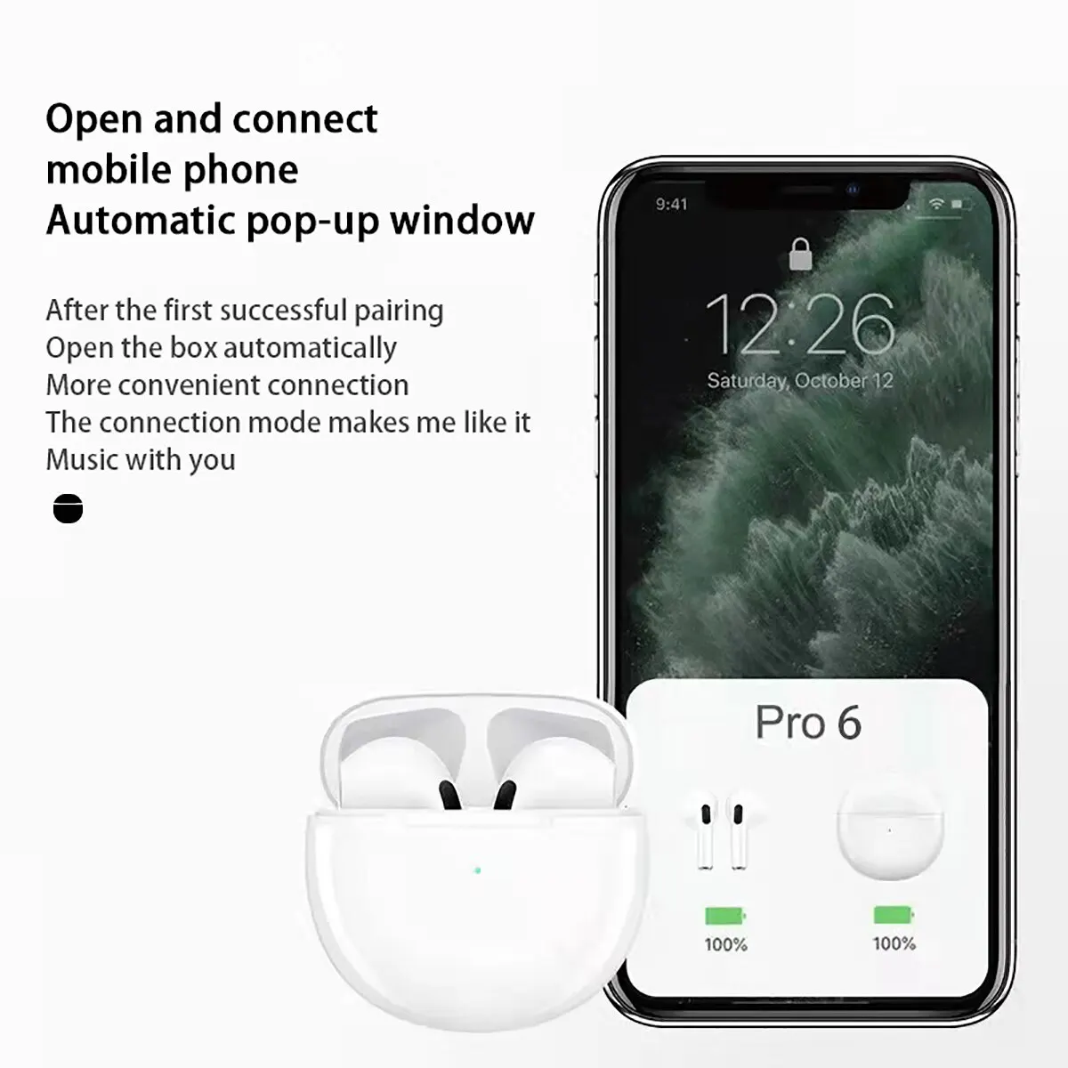 Air Pro 6 TWS Wireless Headphones with Mic Fone Bluetooth Earphones Sport Running Headset for Apple iPhone Xiaomi Pro6 Earbuds A