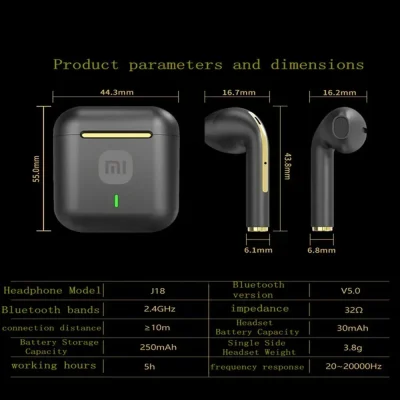 XIAOMI J18 True Wireless Earphone Noise Cancelling Headphone HiFI Stereo Game With Micr ﻿TWS In Ear Earbuds Waterproof Headset - Image 5