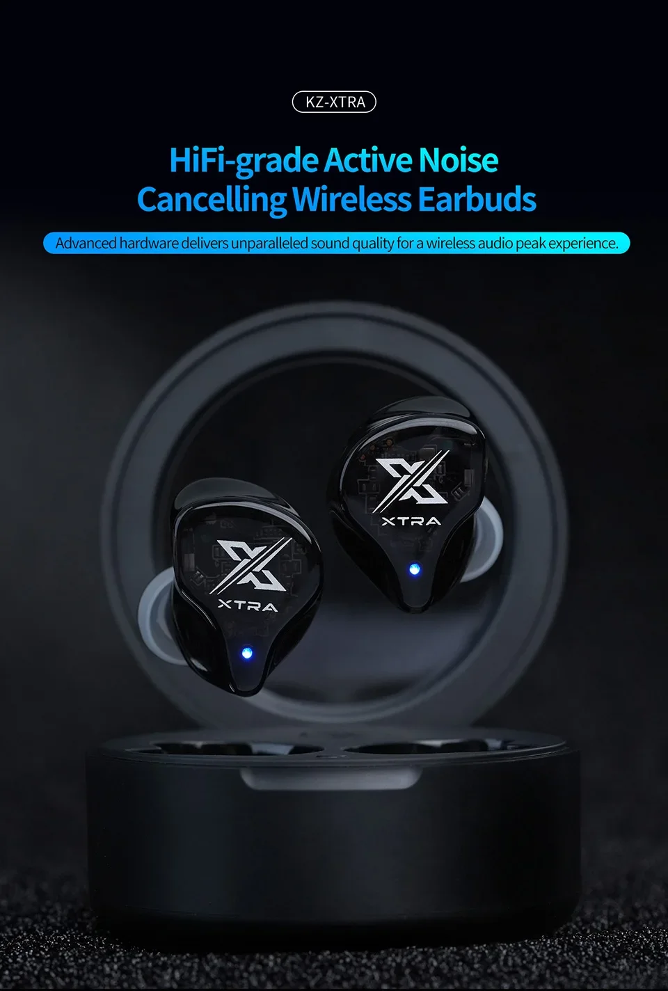 KZ Xtra TWS Bluetooth 5.4 Earbuds Active Noise Reduction Earphones with Qualcomm QCC3091 Chip Earbuds Hifi Sound Quality Earbuds