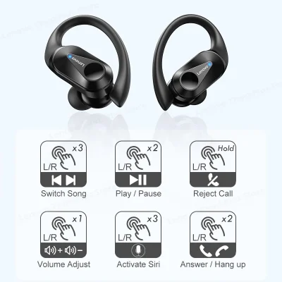 Lenovo LP75 TWS with Mics Sports Earphones Bluetooth 5.3 Wireless Headphones Waterproof HiFi Stereo Noise Reduction Earbuds - Image 6