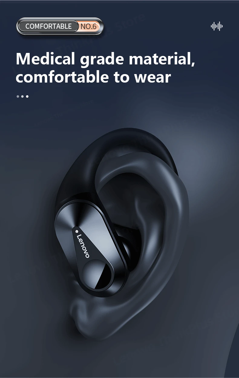 Lenovo LP75 TWS with Mics Sports Earphones Bluetooth 5.3 Wireless Headphones Waterproof HiFi Stereo Noise Reduction Earbuds