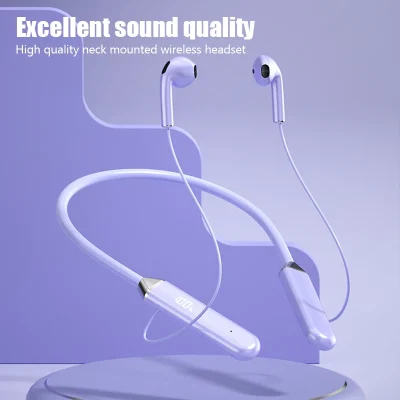 Neckband wireless connection compatible 5.2 headphones High sound quality stereo power display Magnetic Bluetooth earphones - Image 2