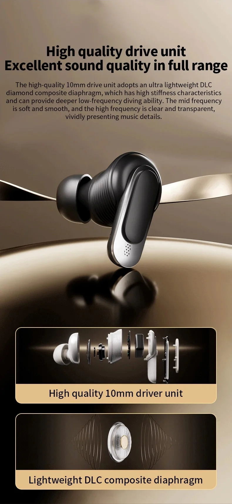 V8 screen display wireless Bluetooth earphones ANC active noise cancelling earbuds in ear earphones with built-in microphone