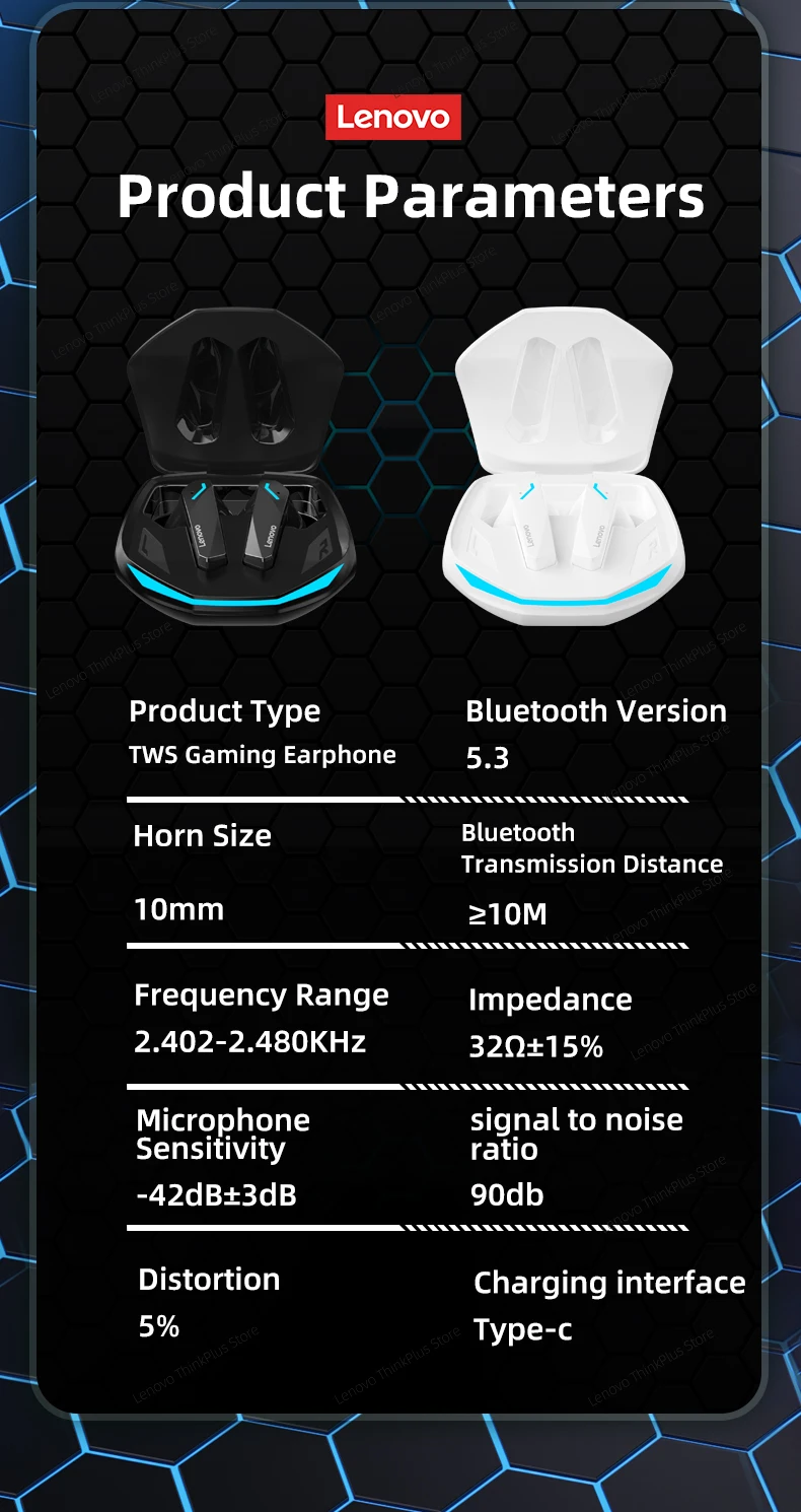 Choice Lenovo GM2 Pro 5.3 Earphone Bluetooth Wireless Earbuds Low Latency Headphones HD Call Dual Mode Gaming Headset With Mic