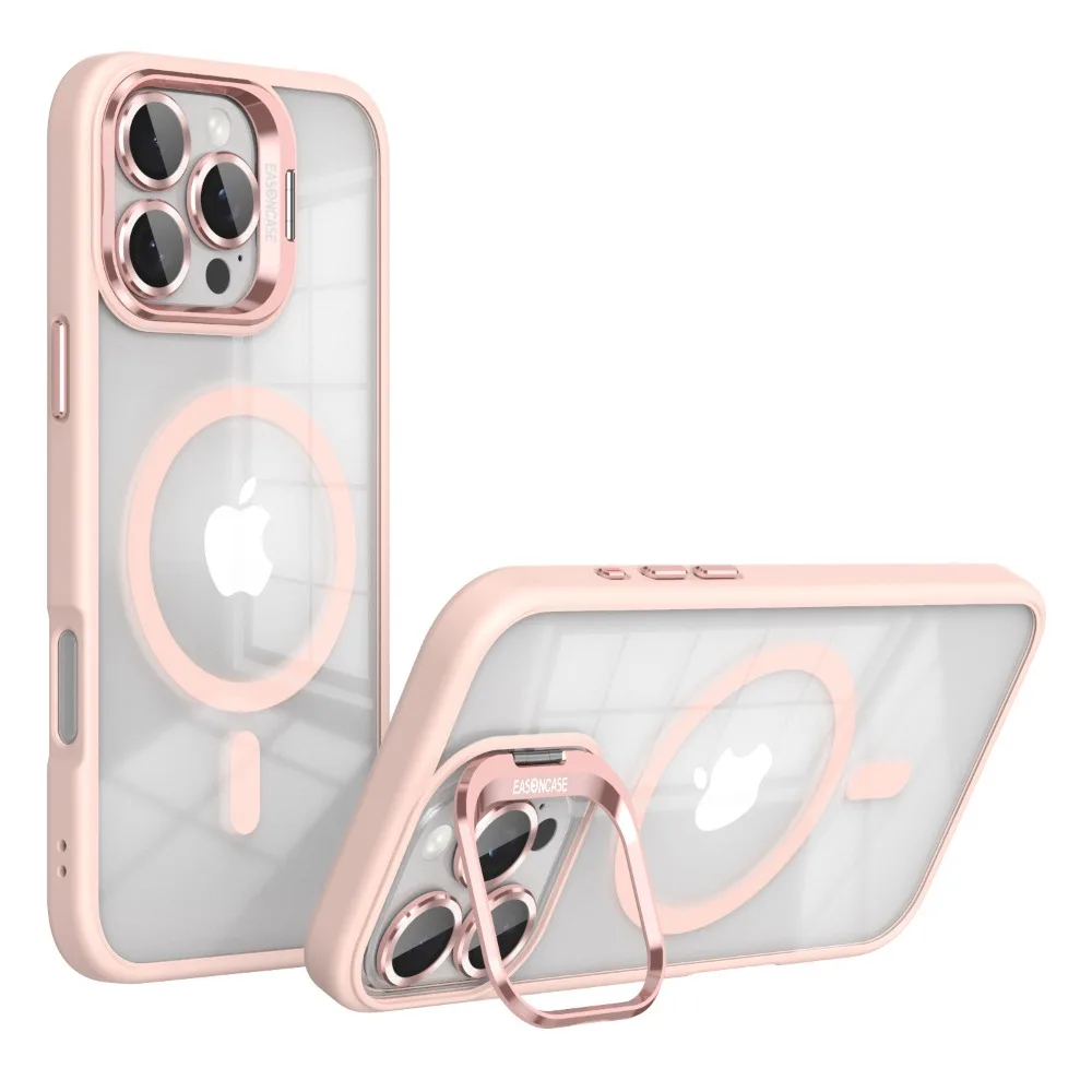 Luxury Magnetic Shockproof Phone Case For iPhone 15 16 14 13 12 11 Pro Max For Magsafe Funda Stand Glass Lens Protector Cover