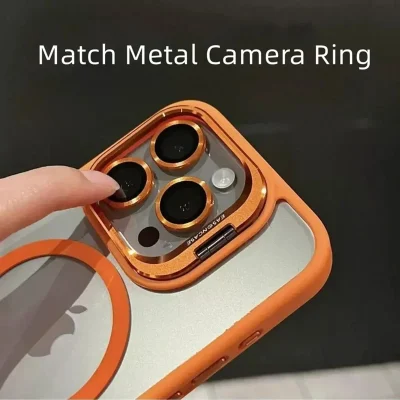 Luxury Magnetic Shockproof Phone Case For iPhone 15 16 14 13 12 11 Pro Max For Magsafe Funda Stand Glass Lens Protector Cover - Image 2