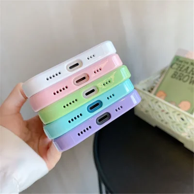 Candy Shockproof Silicone Bumper Phone Case For iPhone 16 15 14 11 12 13 Pro Max XS XR 8 7Plus Transparent Protection Back Cover - Image 6