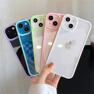 Candy Shockproof Silicone Bumper Phone Case For iPhone 16 15 14 11 12 13 Pro Max XS XR 8 7Plus Transparent Protection Back Cover - Image 3