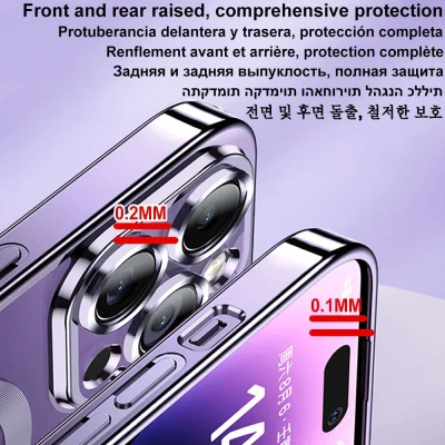 Magnetic Plating Case For iPhone 15 16 14 Plus 13 12 11 Pro Max Camera Lens Protector Glass For Magsafe Wireless Charger Cover - Image 3