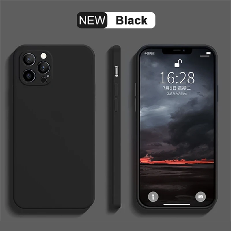 Luxury Liquid Silicone Shockproof Case for iPhone 11 12 13 14 15 Pro Max 7 8 14 15 Plus X XS XR Max Mini Back Soft Cover Funda