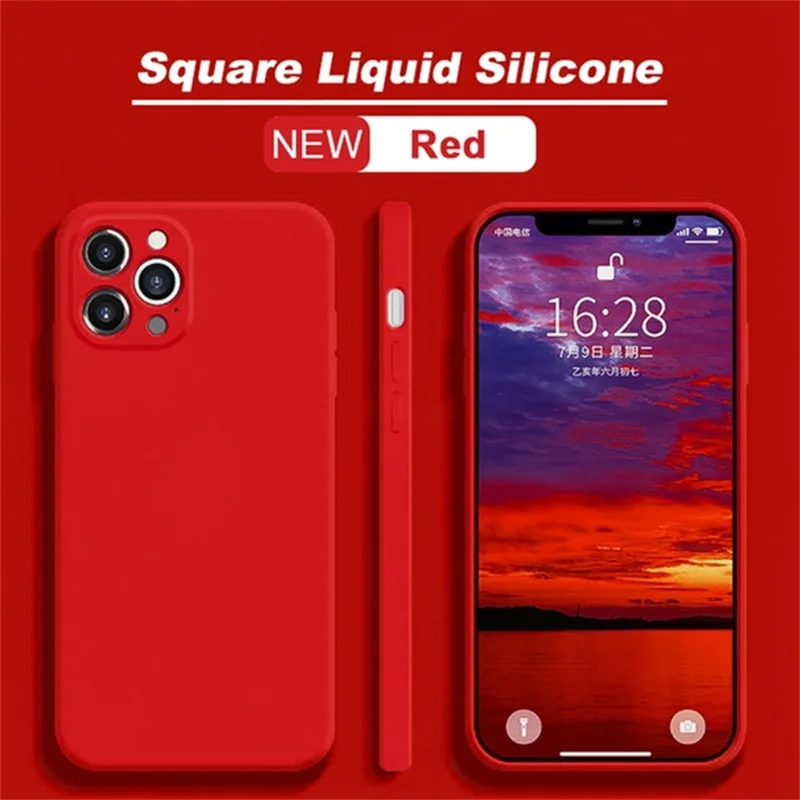 Luxury Liquid Silicone Shockproof Case for iPhone 11 12 13 14 15 Pro Max 7 8 14 15 Plus X XS XR Max Mini Back Soft Cover Funda