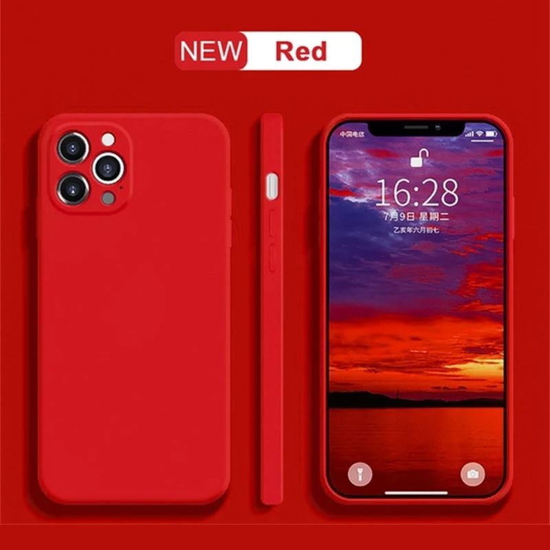 Luxury Liquid Silicone Shockproof Case for iPhone 11 12 13 14 15 Pro Max 7 8 14 15 Plus X XS XR Max Mini Back Soft Cover Funda