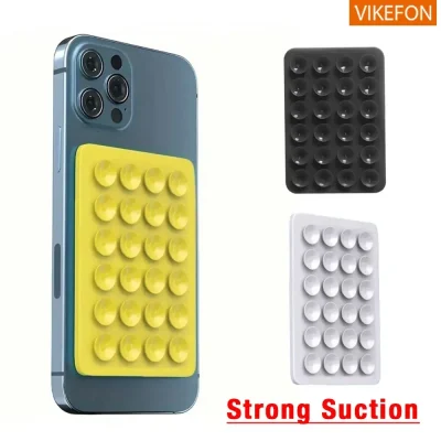 Silicone Suction Phone Case Mount Non Slip Suction Cup Phone Stand Mixed Color Silicone Phone Holder for Selfies and Videos - Image 2