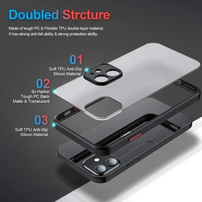 Shockproof Armor Matte Case For iPhone 16 15 14 Plus 13 11 12 Pro Max Luxury Silicone Bumper Clear Hard PC Back Cover Capa - Image 3