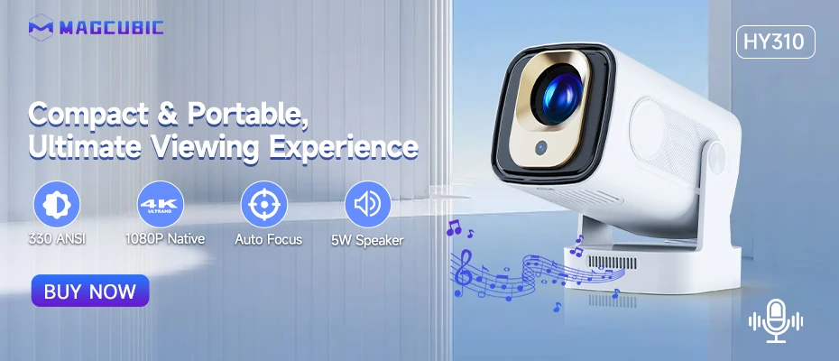 Magcubic 580ANSI Projector Android 11 4K 1080P Wifi6 Voice Control Allwinner H713 Electronic Focus BT5.0 Home Cinema HY350 Pro