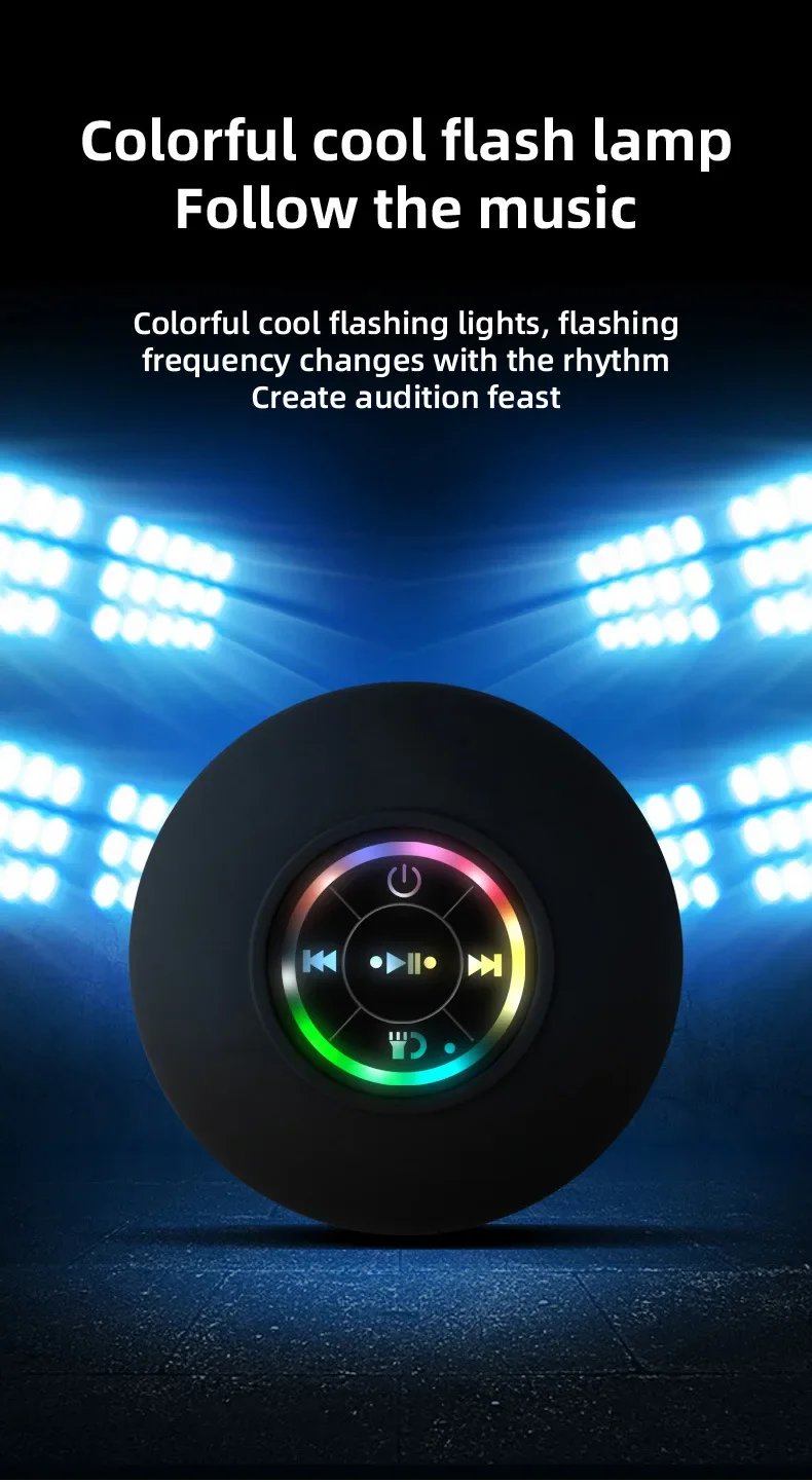 New Bathroom Waterproof Wireless LED Bluetooth Speaker Large Suction Cup Mini Portable Speaker Outdoor Sports Stereo Speaker New Bathroom Waterproof Wireless LED Bluetooth Speaker Large Suction Cup Mini Portable Speaker Outdoor Sports Stereo Speaker