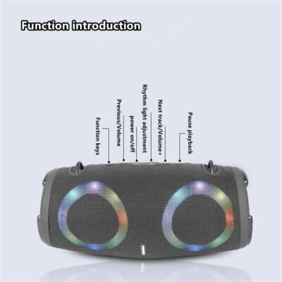 Portable Waterproof 100W High Power Bluetooth Speaker RGB Colorful Light Wireless Subwoofer 360 Stereo Surround TWS FM Boom Box - Image 4