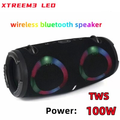 Portable Waterproof 100W High Power Bluetooth Speaker RGB Colorful Light Wireless Subwoofer 360 Stereo Surround TWS FM Boom Box - Image 2