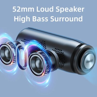 ZEALOT-S51 Powerful Bluetooth Speaker Bass Wireless Speakers Subwoofer Waterproof Sound Box Support TF, TWS, USB Flash Drive - Image 3
