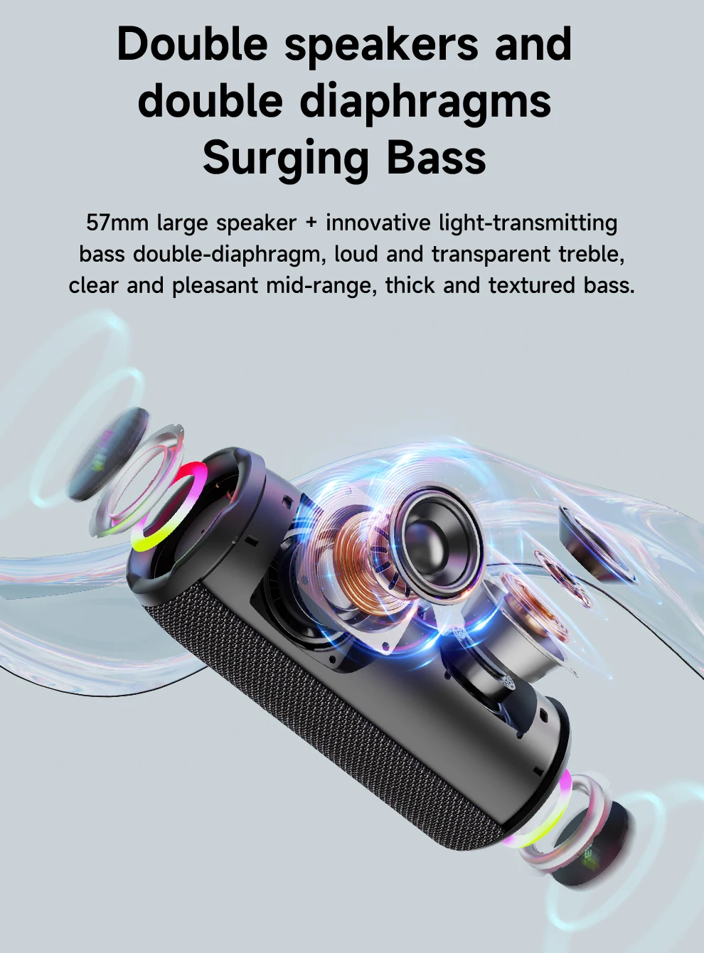 ZEALOT-S49PRO Portable Bluetooth Speaker 20W IPX6 Waterproof Powerful Sound Box Bass Boost Dual Pairing True Wireless Speaker ZEALOT-S49PRO Portable Bluetooth Speaker 20W IPX6 Waterproof Powerful Sound Box Bass Boost Dual Pairing True Wireless Speaker