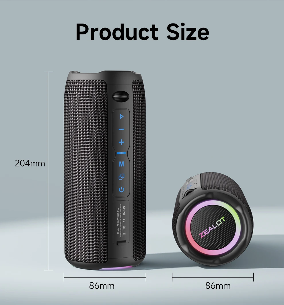ZEALOT-S49PRO Portable Bluetooth Speaker 20W IPX6 Waterproof Powerful Sound Box Bass Boost Dual Pairing True Wireless Speaker ZEALOT-S49PRO Portable Bluetooth Speaker 20W IPX6 Waterproof Powerful Sound Box Bass Boost Dual Pairing True Wireless Speaker