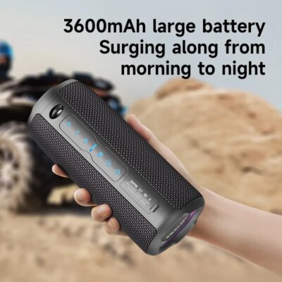 ZEALOT-S49PRO Portable Bluetooth Speaker 20W IPX6 Waterproof Powerful Sound Box Bass Boost Dual Pairing True Wireless Speaker - Image 4