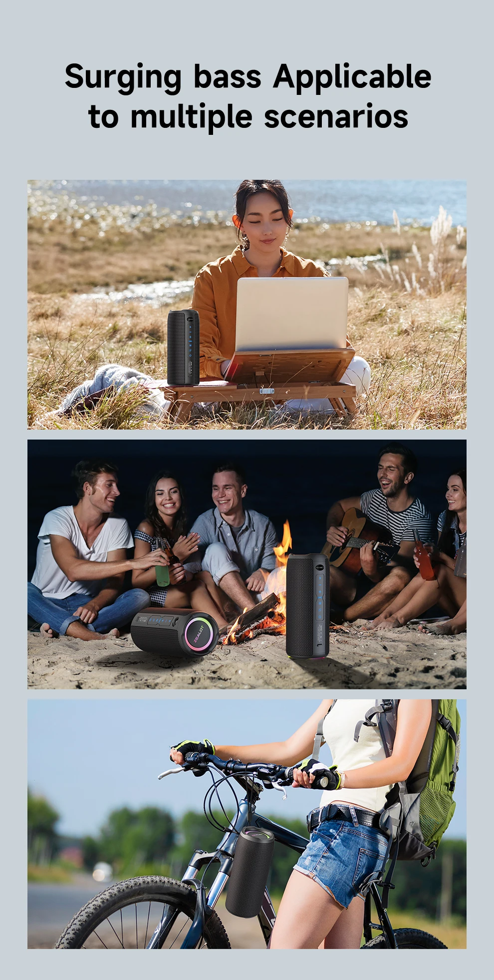 ZEALOT-S49PRO Portable Bluetooth Speaker 20W IPX6 Waterproof Powerful Sound Box Bass Boost Dual Pairing True Wireless Speaker ZEALOT-S49PRO Portable Bluetooth Speaker 20W IPX6 Waterproof Powerful Sound Box Bass Boost Dual Pairing True Wireless Speaker