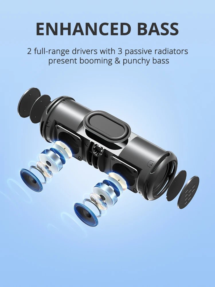 Tronsmart T7 Lite Bluetooth Speaker Enhanced Bass Portable Speaker with 24H Playtime, APP Control, IPX7 Waterproof for Camping Tronsmart T7 Lite Bluetooth Speaker Enhanced Bass Portable Speaker with 24H Playtime, APP Control, IPX7 Waterproof for Camping