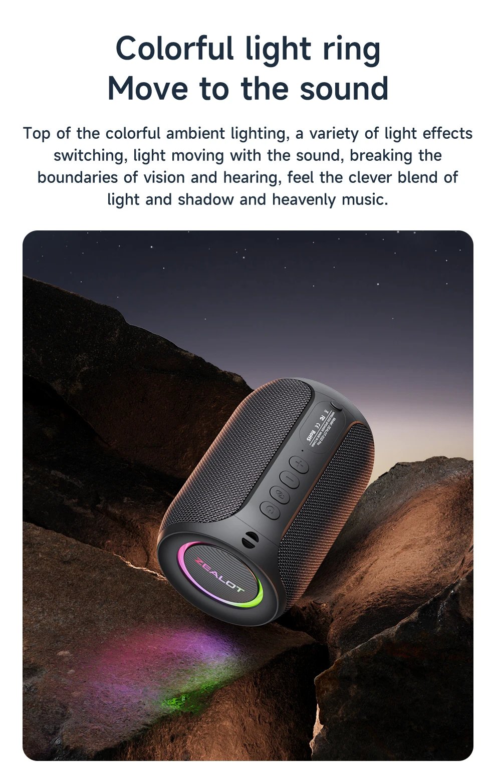 Zealot-S32PRO Powerful Bluetooth Speaker, Bass Wireless, LED Light, Outdoor Speakers, Subwoofer, Waterproof Sound Box Support Zealot-S32PRO Powerful Bluetooth Speaker, Bass Wireless, LED Light, Outdoor Speakers, Subwoofer, Waterproof Sound Box Support