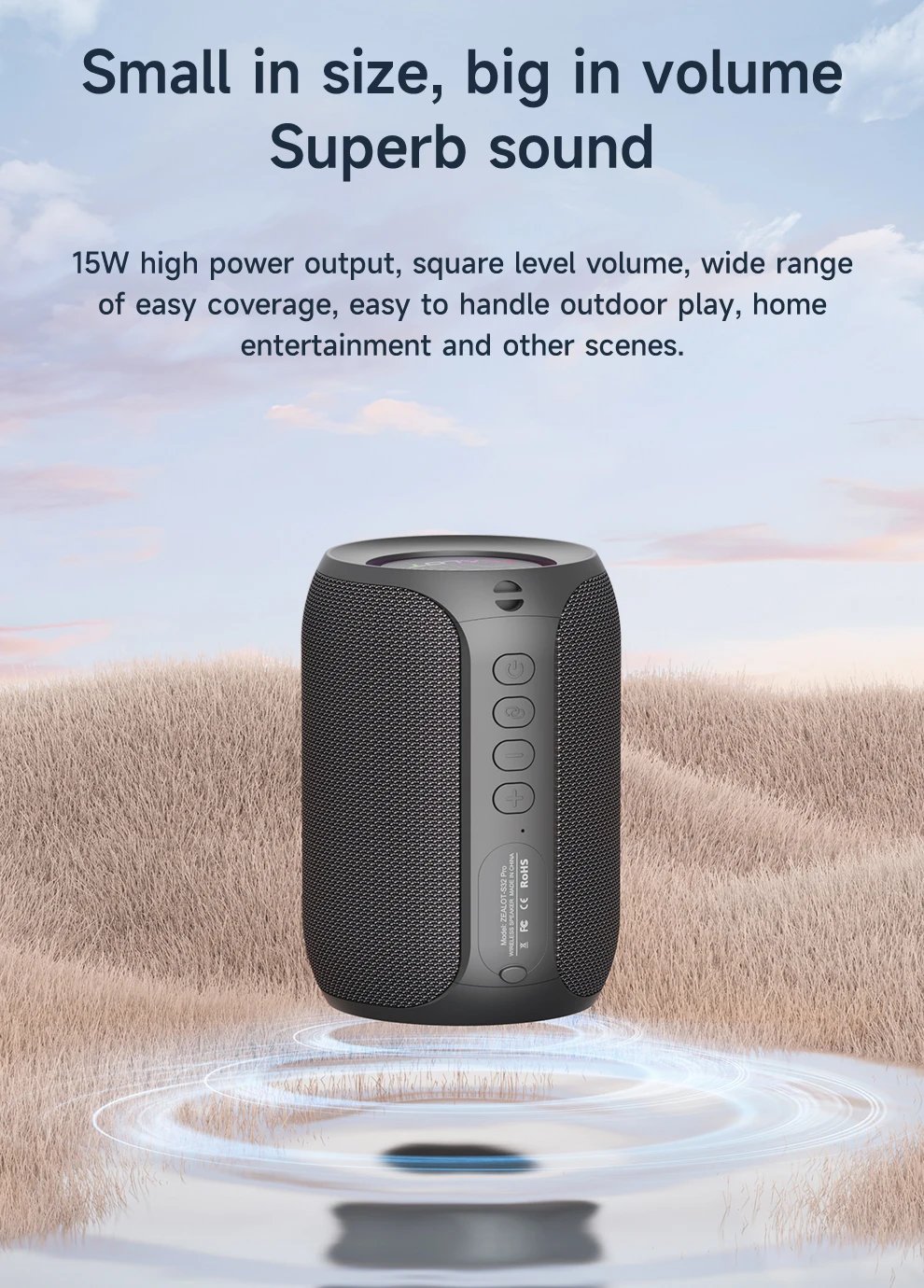 Zealot-S32PRO Powerful Bluetooth Speaker, Bass Wireless, LED Light, Outdoor Speakers, Subwoofer, Waterproof Sound Box Support Zealot-S32PRO Powerful Bluetooth Speaker, Bass Wireless, LED Light, Outdoor Speakers, Subwoofer, Waterproof Sound Box Support