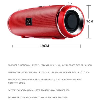 Portable Wireless Bluetooth Speaker IPX7 Waterproof Outdoor HIFI Pillar Speaker Subwoofer Stereo Speaker FM Radio TF Boom Box - Image 6