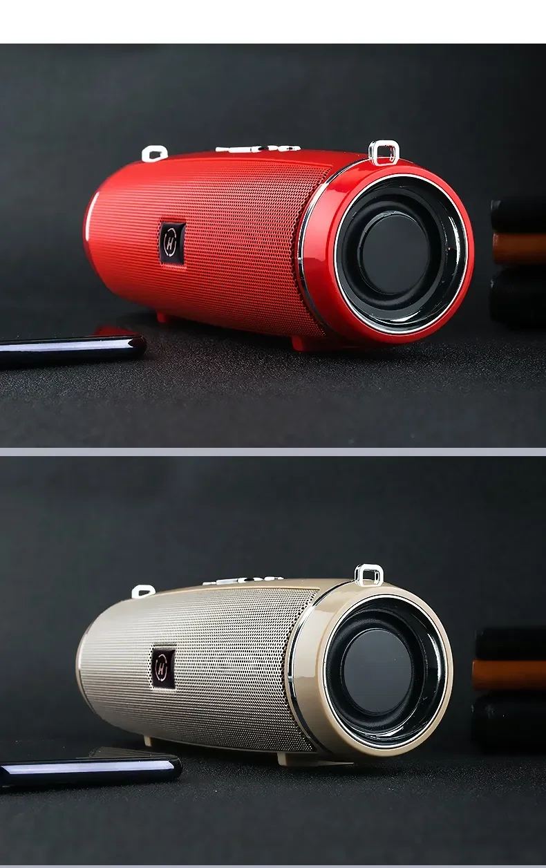Portable Wireless Bluetooth Speaker IPX7 Waterproof Outdoor HIFI Pillar Speaker Subwoofer Stereo Speaker FM Radio TF Boom Box