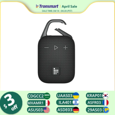 Tronsmart Mirtune H1 Speaker Portable Bluetooth Speaker with Hook, IPX7 Waterproof, 20H Playtime, for Camping, Hiking, Outdoor