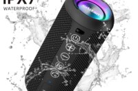 Ortizan Portable Bluetooth Speakers with Bass Boost,IPX7 Waterproof,Suporrt TF Card/AUX,RGB Lights,30H Playtime,24W Loud Drivers