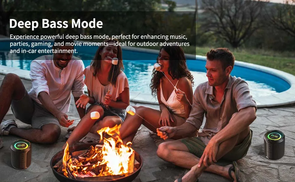 Ohayo X3 Portable Bluetooth Speaker, BT5.3 Wireless Speaker 40W Bass Diaphragms with Multi RGB Light, IPX7 Waterproof,TF & AUX Ohayo X3 Portable Bluetooth Speaker, BT5.3 Wireless Speaker 40W Bass Diaphragms with Multi RGB Light, IPX7 Waterproof,TF & AUX