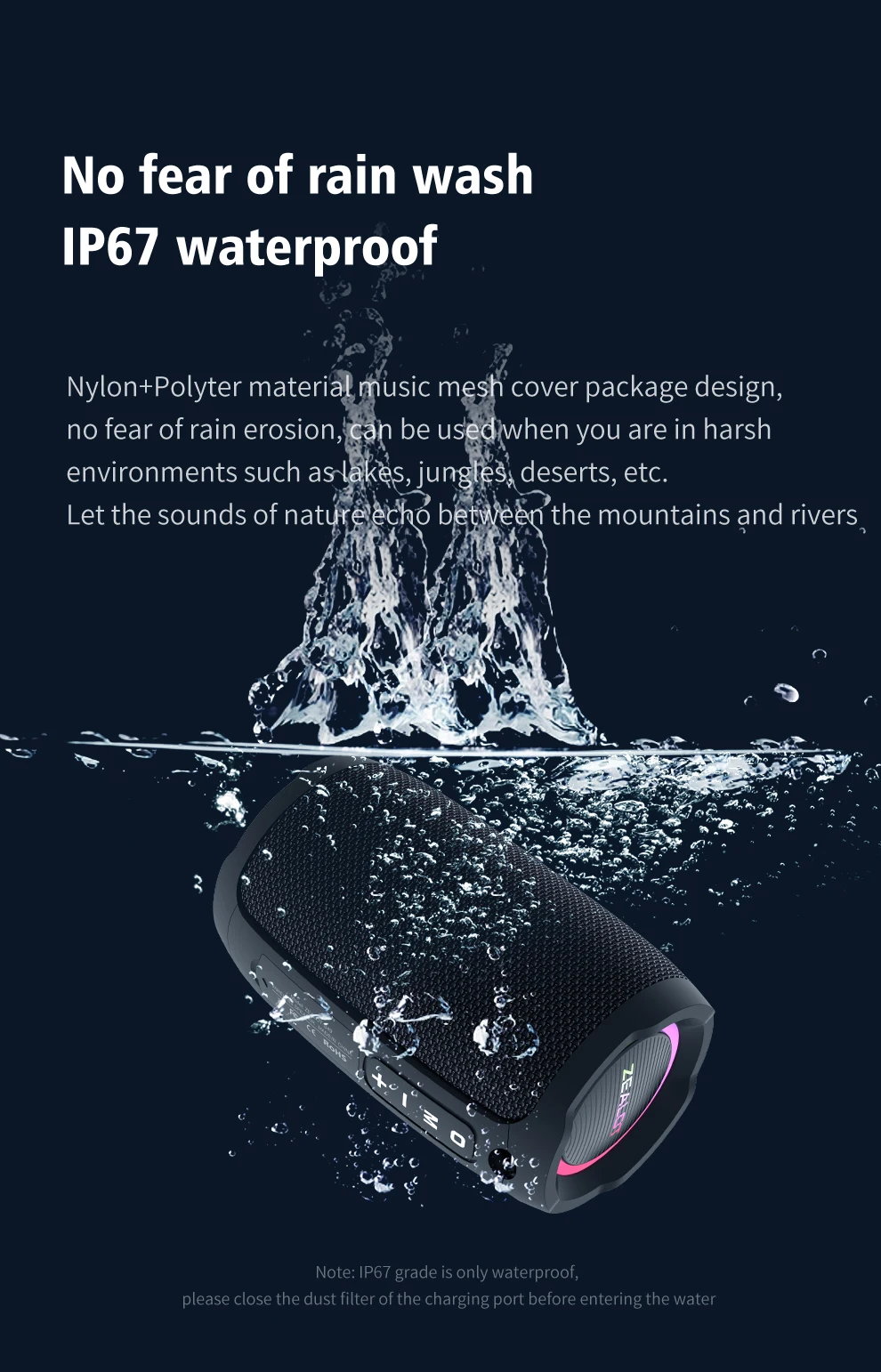 ZEALOT S49 Portable Bluetooth Speaker 20W IPX7 Waterproof Powerful Sound Box Bass Boost Dual Pairing TF, TWS, USB ZEALOT S49 Portable Bluetooth Speaker 20W IPX7 Waterproof Powerful Sound Box Bass Boost Dual Pairing TF, TWS, USB