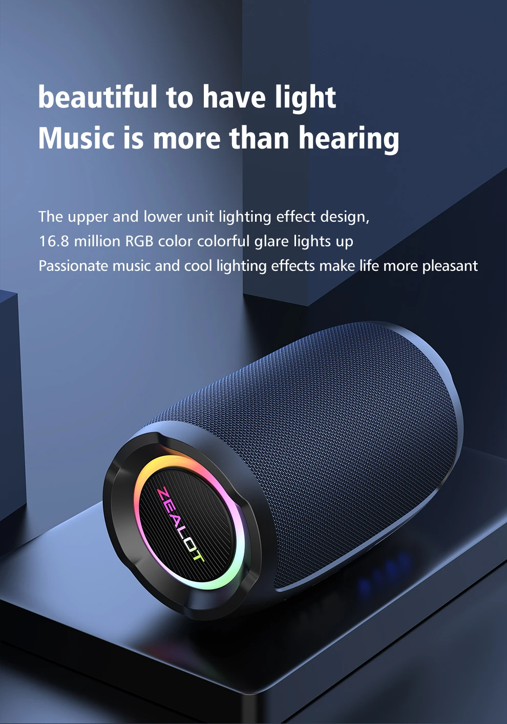 ZEALOT S49 Portable Bluetooth Speaker 20W IPX7 Waterproof Powerful Sound Box Bass Boost Dual Pairing TF, TWS, USB ZEALOT S49 Portable Bluetooth Speaker 20W IPX7 Waterproof Powerful Sound Box Bass Boost Dual Pairing TF, TWS, USB