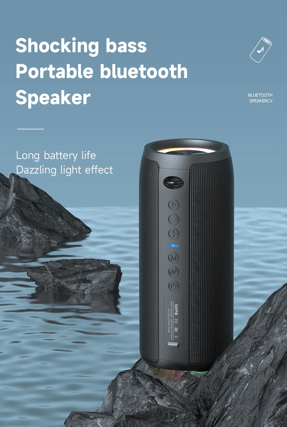 ZEALOT-S51Pro 40W High-power Bluetooth Speaker 3D Stereo Bass Bluetooth Speaker Portable IPX5 Waterproof Suitable TWS Boom Box ZEALOT-S51Pro 40W High-power Bluetooth Speaker 3D Stereo Bass Bluetooth Speaker Portable IPX5 Waterproof Suitable TWS Boom Box