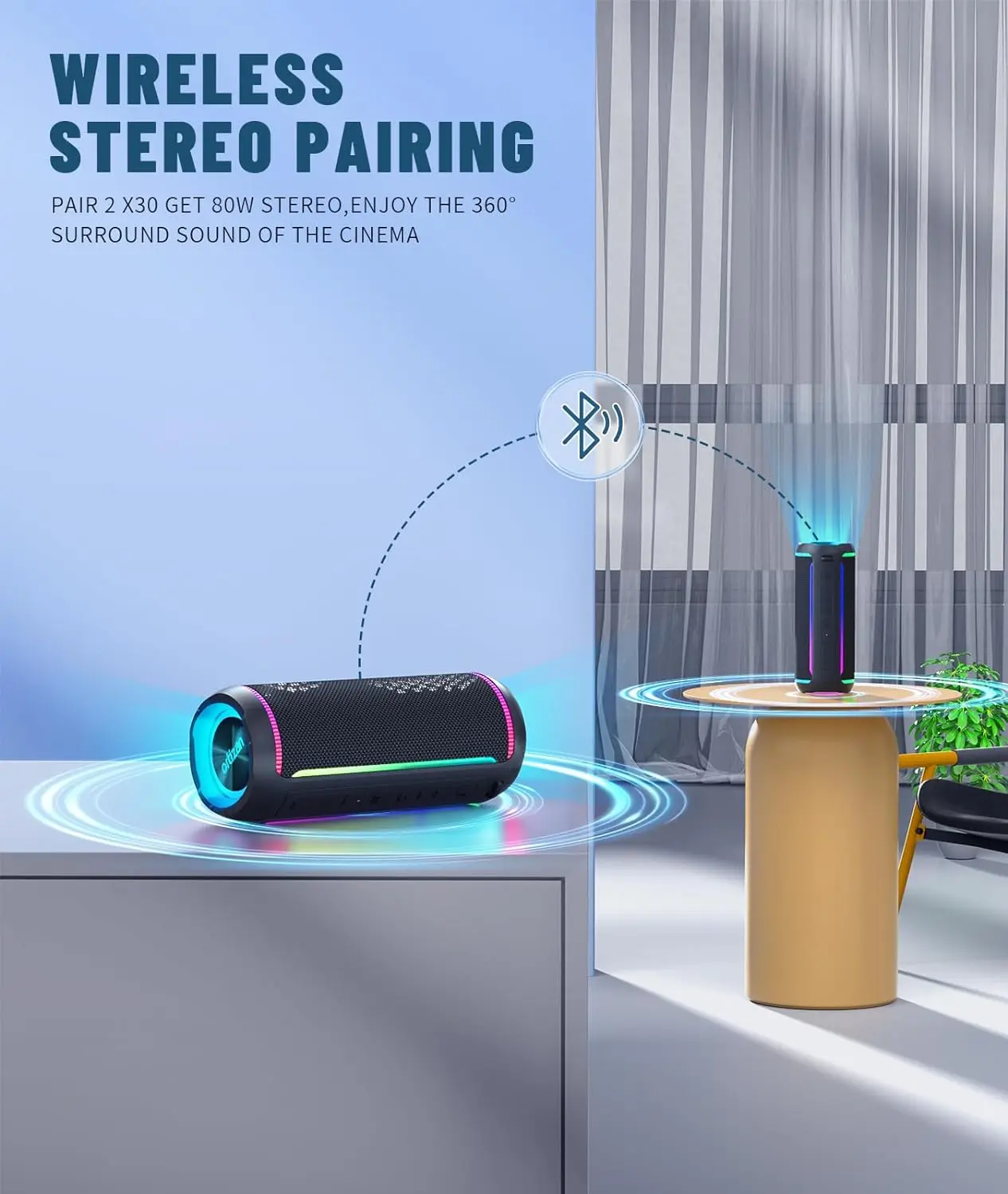 Ortizan X30 Portable Bluetooth Speakers Bass Boost 40W Powerful Wireless IPX7 Waterproof Speaker with 6600mAh Battery USB/TF/AUX Ortizan X30 Portable Bluetooth Speakers Bass Boost 40W Powerful Wireless IPX7 Waterproof Speaker with 6600mAh Battery USB/TF/AUX