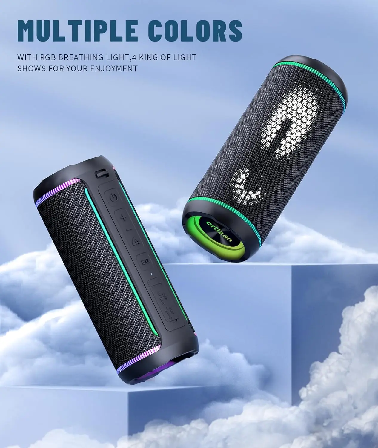 Ortizan X30 Portable Bluetooth Speakers Bass Boost 40W Powerful Wireless IPX7 Waterproof Speaker with 6600mAh Battery USB/TF/AUX Ortizan X30 Portable Bluetooth Speakers Bass Boost 40W Powerful Wireless IPX7 Waterproof Speaker with 6600mAh Battery USB/TF/AUX