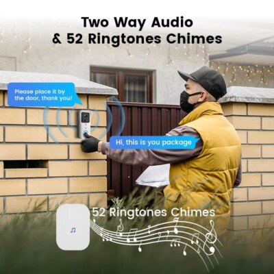 5G 2.4G WiFi Video Doorbell 1080P Tuya Smart Outdoor Wireless Intercom Waterproof Wireless Camera with AC/DC Power Ringing Bell - Image 3