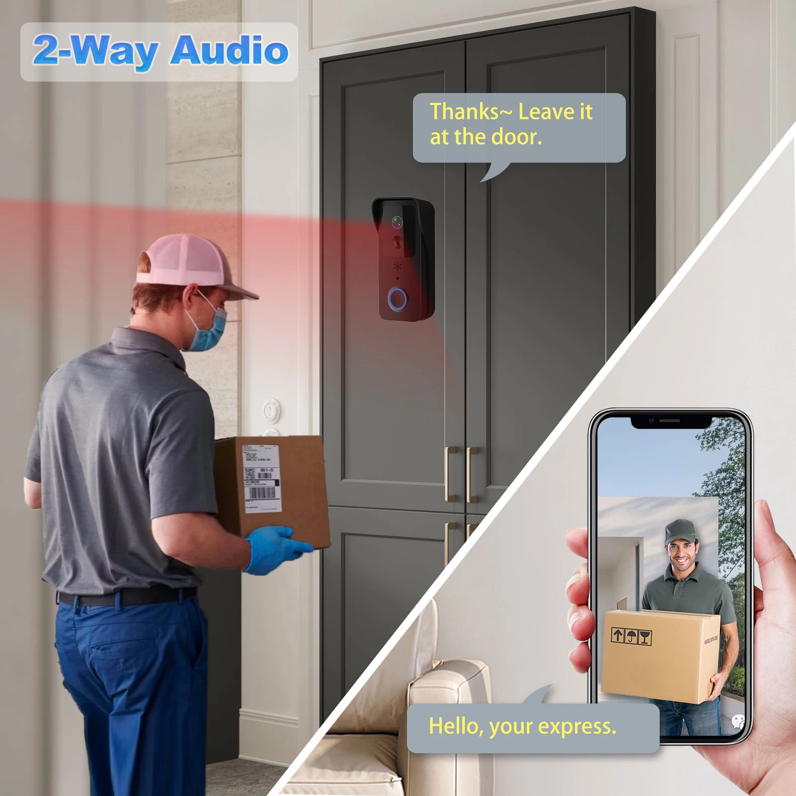5G 2.4G WiFi Video Doorbell 1080P Tuya Smart Outdoor Wireless Intercom Waterproof Wireless Camera with AC/DC Power Ringing Bell 5G 2.4G WiFi Video Doorbell 1080P Tuya Smart Outdoor Wireless Intercom Waterproof Wireless Camera with AC/DC Power Ringing Bell