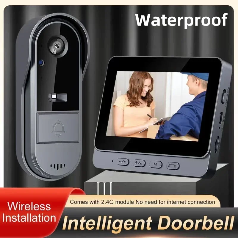 Wireless intercom Doorbell HD Night Vision 4.3in lPs screen Waterproof Visual Doorbell camera smart Home security Video By Bell Wireless intercom Doorbell HD Night Vision 4.3in lPs screen Waterproof Visual Doorbell camera smart Home security Video By Bell