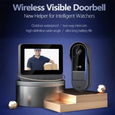 Wireless intercom Doorbell HD Night Vision 4.3in lPs screen Waterproof Visual Doorbell camera smart Home security Video By Bell - Image 6