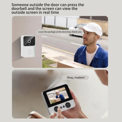 4.3 "Video intercom outdoor wireless doorbell smart home video doorbell with infrared night vision visual surveillance camera - Image 4
