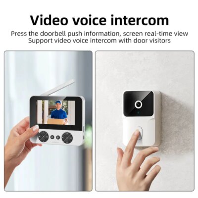 4.3 "Video intercom outdoor wireless doorbell smart home video doorbell with infrared night vision visual surveillance camera - Image 3