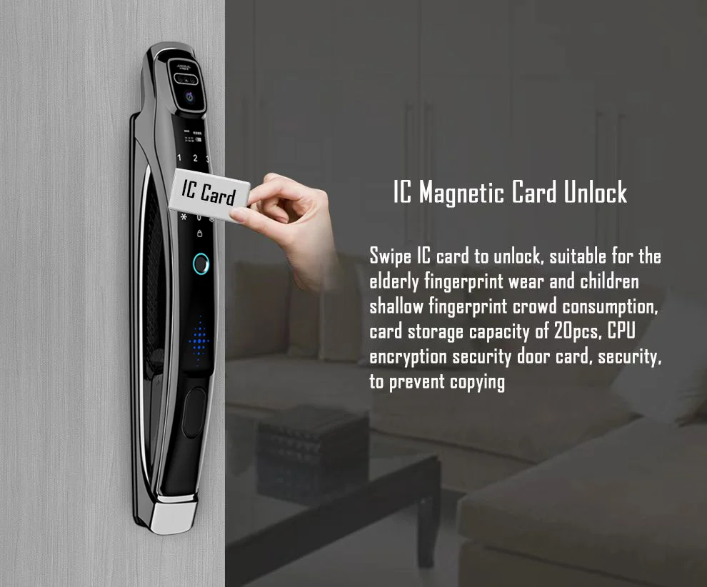 Alexa Voice Control Tuya APP Face Recognition Smart Door Lock Electronic Digital Door Lock Fully Automatic Door Lock With Camera